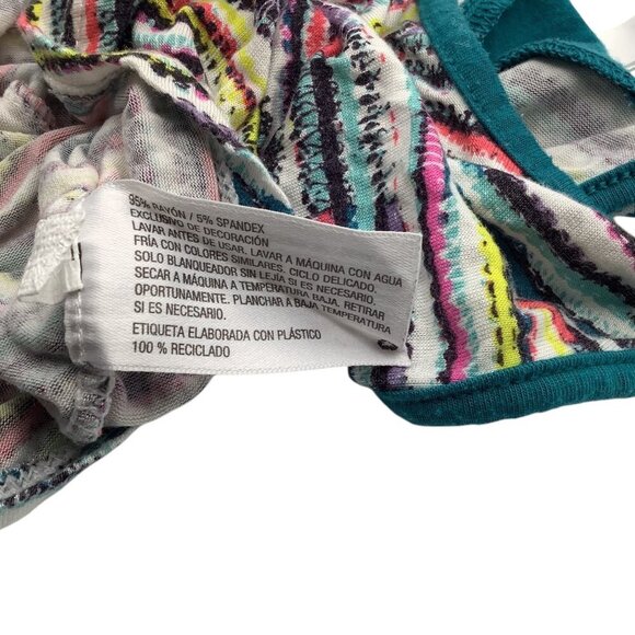 Xhilaration Girls Sleeveless Tank Top Multicolor Striped Handkerchief Hem XS 4/5 - Picture 9 of 10